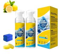 4-in-1 Multi-enzyme Foam Cleaner, Powerful & Multipurpose Car Interior Foam Cleaner, All-Purpose Deep Cleaning Spray for Car Interior, Kitchen Grease, Bathroom Tiles, Sofa Upholstery (2, One Size)