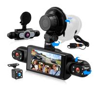 4-Kanal Dashcam Auto 1080P 3 Zoll, 360° Rundumsicht mit 4 Auto kameras, 3 Zoll Display, Rückfahrhilfslinien, IR-Nachtsicht, Bewegungserkennung, Loop-Aufnahme, einfache Montage