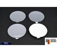 4 Nabenkappen Nabendeckel Silikon Aufkleber 60,0 mm Silber Emblem - NEU