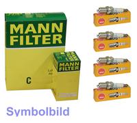 4 NGK Zündkerzen+MANN Öl,Luftfilter für MERCEDES SPRINTER (901,902,903,904)