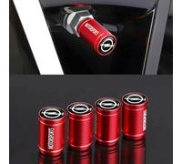 4 pcs Ventilkappen Auto für Opel Crossland X Crossland,Aluminium Reifenventilkappen Auto Reifenventil Kappe Staubkappen Dichtung für Stabilen Reifendruck,Red