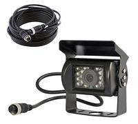 4-polige robuste Nachtsicht-Rückfahrkamera mit 18 IR-LEDs, wasserdicht, für Busse, LKW, Anhänger, 12 V-24 V, mit 15 m langem, 4-poligen Kabel