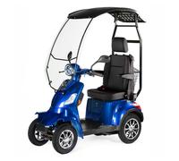 VELECO FASTER LIT-ION mit Dach und Kapitänssitz - 4-Rad Elektromobil - komplett montiert und fahrbereit - herausnehmbarer Lithium-Ionen-Akku - Sicherheitsgurt - Vierrad - Mobilitätsroller (Blau)