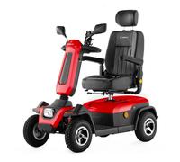 Veleco ® Sharpy Komfort 4 Rad Seniorenmobil Mit Straßenzulassung, Vollfederung, Led-beleuchtung, Sicher Und Robust Elektromobil (Rot)