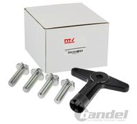 4 SCHRAUBEN + SCHLÜSSEL FELGENDECKEL NABENDECKEL ALUFELGEN für RENAULT DACIA