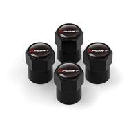 4 Set Ventilkappen Auto für Dacia Spring Electric EV 2022 2023 2024 2025 2026, Aluminium Reifenventilkappen Auto Staubkappen Dichtung für Stabilen Reifendruck,Black-1