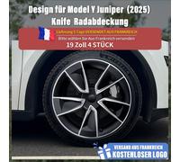 4 Stück 19 Zoll Radkappen Design für Modell Y Juniper 2025 Knife Silber Schwarz