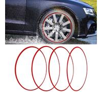 4 Stück 20-Zoll Rot Felgenschutz Kratzfest Felgenschutzringe Aluminiumlegierung