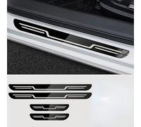 4 Stück Auto Edelstahl Einstiegsleisten Schutz für VW T-Cross 2023 2024 2025, Edelstahl Aufkleber Kantenschutz Styling Tuning Zubehör(Black)