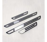 4 Stück Auto Einstiegsleisten für VW T-Cross C1 2018-2026, Trittschutz Türschweller Edelstahl Kratzfester Einstiegsschutz Kantenschutz Zubehör,A/Black