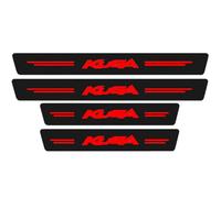 4 Stück Auto Kohlefaser Einstiegsleisten Für Fo-rd Kuga MK1 MK2 MK3 2009-2024, Auto Scuff Plate Türschwelle Sill Aufkleber Styling Tuning Zubehör,Red