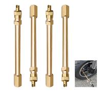 4 Stück Autoventil Verlängerung 10 cm, Ventilverlängerung aus Messing für LKW, Reifenventilverlängerung mit Rückschlagventil für Auto, Motorrad, Fahrrad, Elektroroller Ventilverlängerungen mit Gewinde