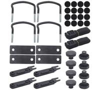 4 Stück Dachbox Befestigung Set, Aluminiumlegierung Dachbox Halterung | mit mit 8 Heavy Duty Kontermuttern und 2 Bandagen, Auto Transporter Dachträger Befestigungszubehör