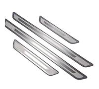 4 Stück Edelstahl Auto Einstiegsleisten Kick Plates für Mazda 2 3 6 CX-3 CX-30 CX-5 CX-50 CX-60 CX-7 MX-5 MX-30, Dekoration Türschwelle Aufkleber Schutzstreifen Zubehör,Silver