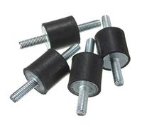 4 Stück Gummilager, M6 Gummi Stoßdämpfer Zylindrische Anti Vibration Silentblock Mit Doppelgewindebolzen Für Luftkompressoren Dieselmotoren Benzinmotoren Wasserpumpen