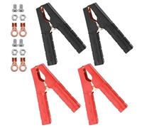 4 Stück Krokodilklemmen, 200A Krokodilklemmen, Isoliert Batterieklemmen, Autobatterie Krokodilklemme, Starterkabel Klemmen Anschließbare Kabel, Für Starthilfekabel Autoladekabel, Rot Und Schwarz