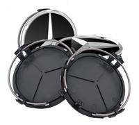 4 Stück Nabendeckel für Mercedes Benz 75mm - Radnabenkappen Felgendeckel Felgenkappen Nabenkappen ABS Wheel Caps Radnabenabdeckung, Schwarz