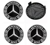4 Stück Nabendeckel für Mercedes Benz 75mm - Radnabenkappen Felgendeckel Felgenkappen Radnabendeckel Wheel Caps Radnabenabdeckung