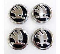 4 Stück Nabendeckel für Skoda Fabia, Octavia, Superb, Yeti 56 mm, Wasserdicht Verschleißfest Radnabe Abdeckung Roundel Hub Cap Staub Autozubehör
