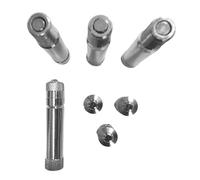 4-Stück Premium Ventilverlängerung für PKW Wohnmobil Transporter Lieferwagen 4er-Set Ventiladapter Autoventil-Verlängerung Reifenventiladapter Verlängerung für Radzierblenden (Edelstahl, 32mm)