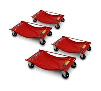 4 Stück Rangierhilfen Rangierroller Rangierheber für PKW Auto Anhänger Rot