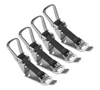 4 Stück Schaufelhalter, 80mm Spannverschluss mit Gummiband, Besenhalter, Schaufel Halterung für Dachträger, Axthalter,Verschlusslager für Anhänger LKW Baumaschine Geräteschuppen usw