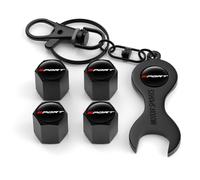 4 Stück Ventilkappen für Toyota GR Corolla Yaris Aygo Prius RAV4 Crown CHR Camry Auris, Aluminium Legierung Staubkappen, Luftdicht Reifenventil Stabilen Reifendruck,Black-Type D