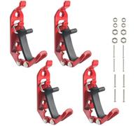 4-teilige Schaufelhalterung für Dachträger, Metall-Gummiklemmen, Wandmontagehalterungen, Schnellspanner-Axthalter-Montagesatz, kompatibel mit Kfz-Dachträgern(Red)