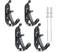 4-teilige Schaufelhalterung für Dachträger, Metall-Gummiklemmen, Wandmontagehalterungen, Schnellspanner-Axthalter-Montagesatz, kompatibel mit Kfz-Dachträgern(Black)