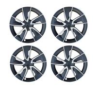 4-teiliges Radkappen-Set, kompatibel mit Tesla Model Y Juniper, 19 Zoll, 2025, Ersatzradkappe, Radnabenkappe, Komplettrad-Zubehör(Black Sliver)
