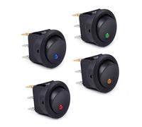 4 Tlg Kippschalter Wippenschalter Schalter EIN/AUS DC 12V 20A Beleuchtet Rund