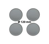 4 x Ø 120 mm Polymere Aufkleber / Metall-Optik / Nabenkappen, Felgendeckel