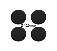 4 x Ø 120 mm Polymere Aufkleber / Schwarz / Nabenkappen, Felgendeckel