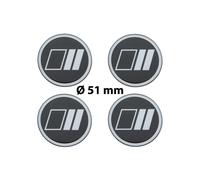4 x Ø 51 mm Polymere Aufkleber / Streifen / Nabenkappen, Felgendeckel