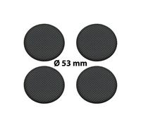 4 x Ø 53 mm Polymere Aufkleber / Carbon-Optik / Nabenkappen, Felgendeckel