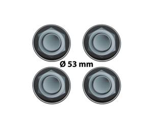 4 x Ø 53 mm Polymere Aufkleber / Radmutter-Optik / Nabenkappen, Felgendeckel