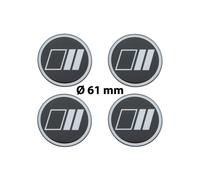 4 x Ø 61 mm Polymere Aufkleber / Streifen / Nabenkappen, Felgendeckel