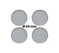 4 x Ø 64 mm Polymere Aufkleber / Chrom-Optik / Nabenkappen, Felgendeckel