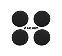 4 x Ø 68 mm Polymere Aufkleber / Schwarz / Nabenkappen, Felgendeckel