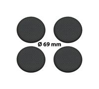 4 x Ø 69 mm Polymere Aufkleber / Carbon-Optik / Nabenkappen, Felgendeckel