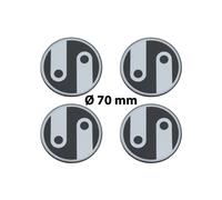 4 x Ø 70 mm Polymere Aufkleber / Ornament / Nabenkappen, Felgendeckel