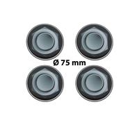 4 x Ø 75 mm Polymere Aufkleber / Radmutter-Optik / Nabenkappen, Felgendeckel