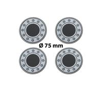 4 x Ø 75 mm Polymere Aufkleber / Schrauben-Optik / Nabenkappen, Felgendeckel