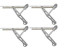 4 x Kurbelstütze 68x29x10cm Drehstütze Hubhöhe bis 47cm Ausdrehstütze 600kg