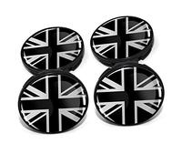 4er Set Nabendeckel 60mm inkl. United Kingdom Silber Doming Aufkleber DM006