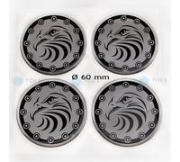 4 x Silikon Nabenkappen Nabendeckel Sticker Aufkleber Adler Emblem - 60 mm