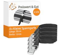 4 x Spannriemen Spanngurt mit Metallschnalle für Fahrradträger 18mm-50cm Gurte