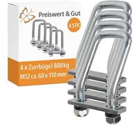 4 x Zurrbügel für Anhänger aus Stahl 800kg Zurrösen M12 ca. 60x110mm Zurrmulde für Ladungssicherung