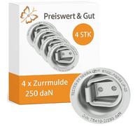 Preiswert&Gut 4 x Befestigungsösen - Zurrösen Set - Zurrbügel mit 250 daN Zugkraft für Anhänger DIN75410/2 - ideal für Spanngurte & Sicherungssysteme zur Ladungssicherung