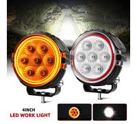 4 Zoll Runde LED Zusatzscheinwerfer mit Bernstein DRL 12V 24V Offroad LKW Auto